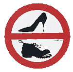 [] PVC Sticker ''No shoes'', Diam. 135mm image