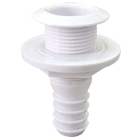 [] Thru-Hull w/Fl.Flange, 1'' f/Hose Ø25mm, L81mm, White image