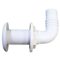[] Thru-Hull Elbow 90º, Hose Ø25mm, Plastic, White image