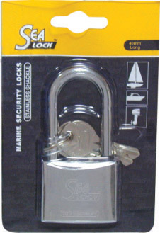 [] SeaLock Marine Padlock, w/Long Shackle, 40mm image
