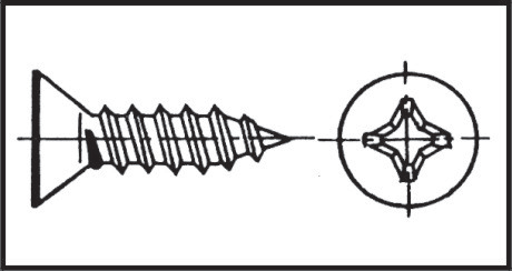 [] Cross recessed flat head tapping screw 2,9x9,5 mm Inox 316 DIN 7982 / ISO 7050 image