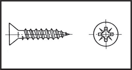 [] Countersunk recessed-head chipboard screw 3x16 mm Inox 316 image