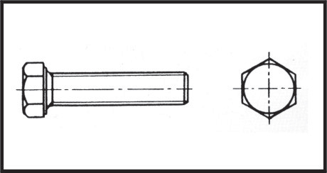 [] Fully-threaded hexagon head bolt 4x10 mm Inox 316 DIN 933 / ISO 4017 image