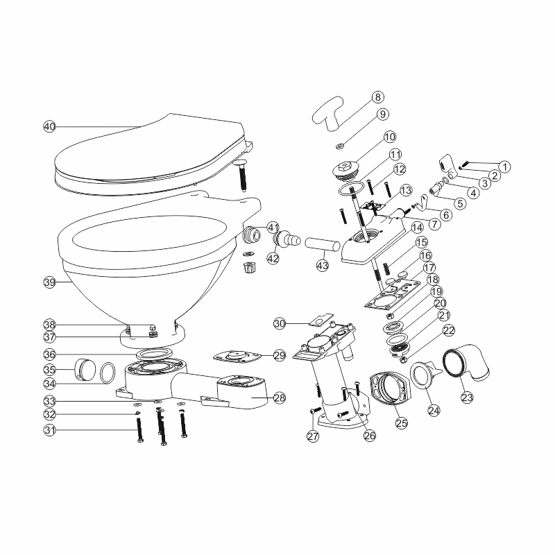 [] Kit A, Major Service Kit for manual toilet LT-0 & LT-1 image