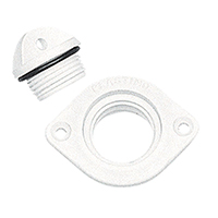 [] Drain Socket w/Plug, Oval w/2 Holes, 48x36mm, White image