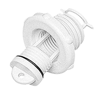 [] Drain Socket, Round, w/Captive Plug, Ø46mm, White image