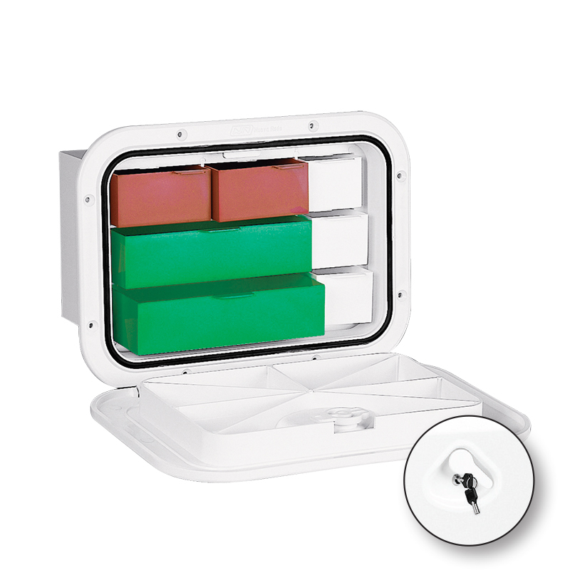 [] TOP LINE Storage Hatch w/Drawers&Lock, 270x375mm, White image