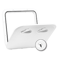 [] TOP LINE Hatch w/Lock, White, 370x375mm image