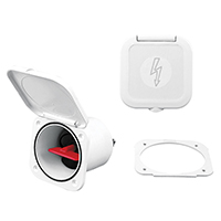 [] Case w/Batt. Switch 100A, w/Watertight Lid, White image