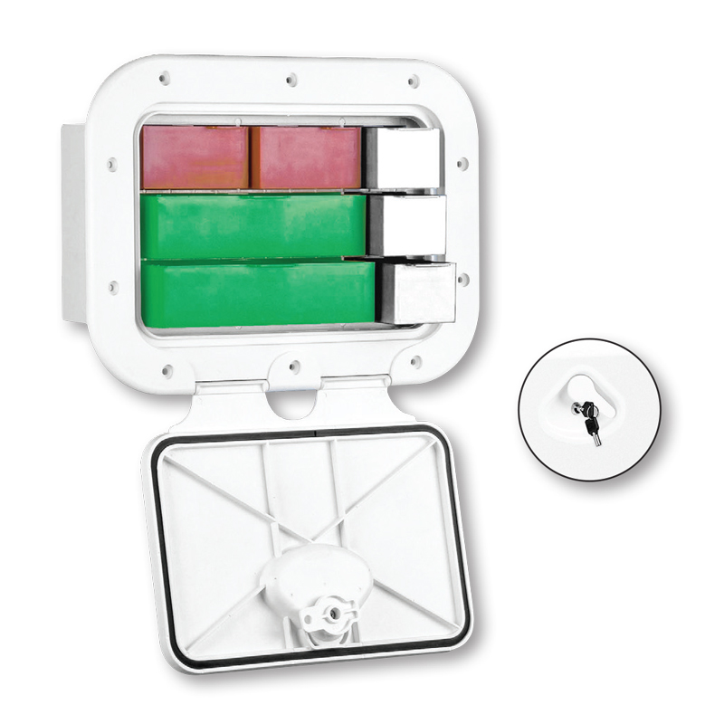 [] CLASSIC Storage Hatch w/Drawers&Lock, 275x375mm, White image