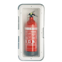 [] Storage Case f/Fire Exting. w/Trans.Door, 1kg,White image