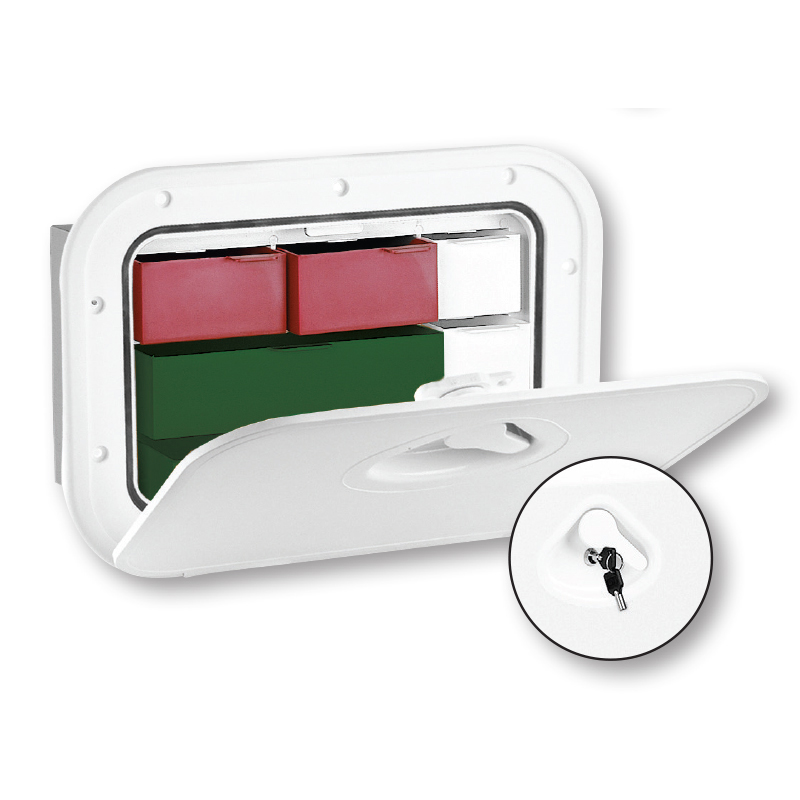 [] MID LINE Stor. Hatch w/Drawers&Lock, White,278x378mm image