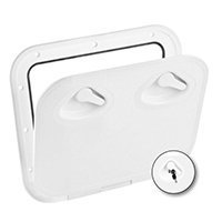 [] MID LINE Hatch w/Lock, White, 380x380mm image