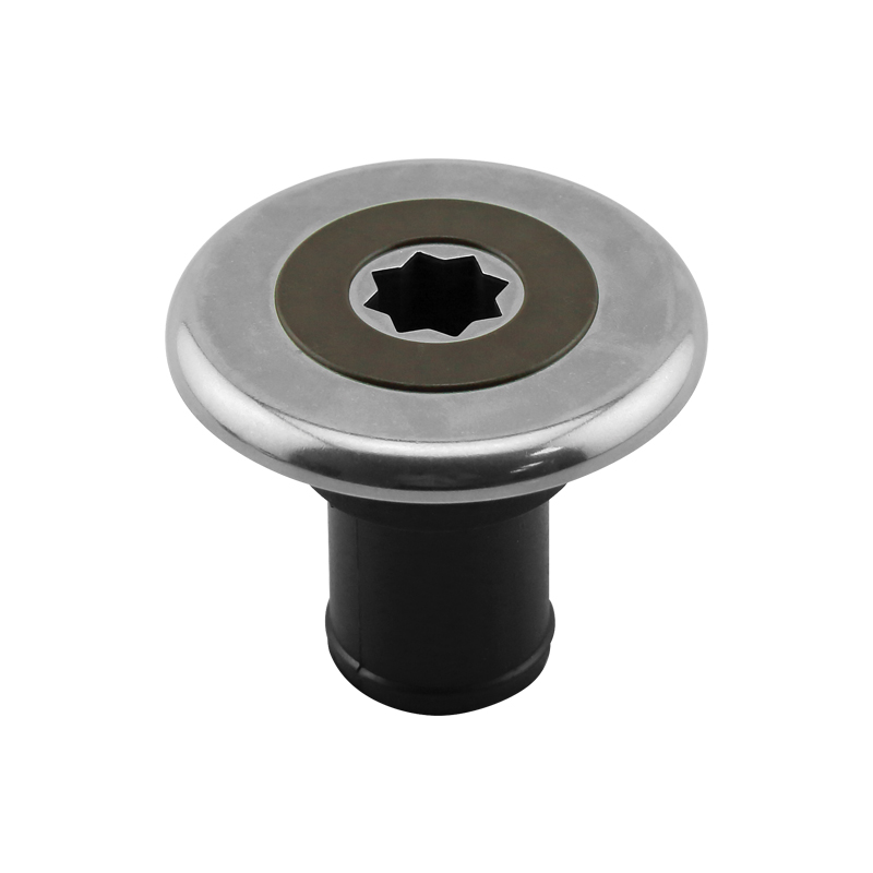 [] INOX Deck Filler Ø38mm, with Brown Cap, for Waste Water, Black Base image