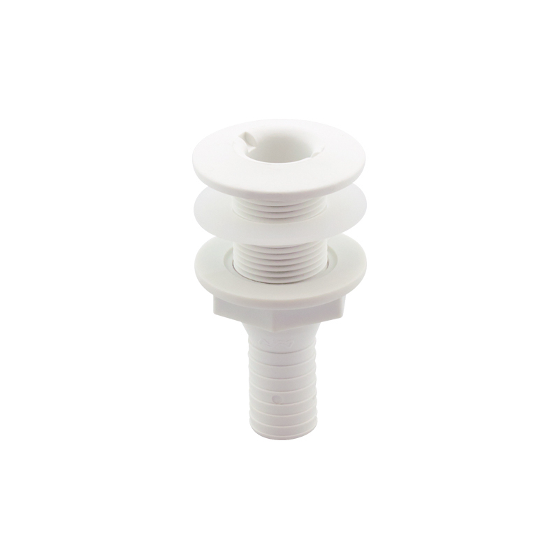 [] Thru-Hull Fitting 3/4'', w/Hose Barb Ø19mm & Washer, White, ISO image