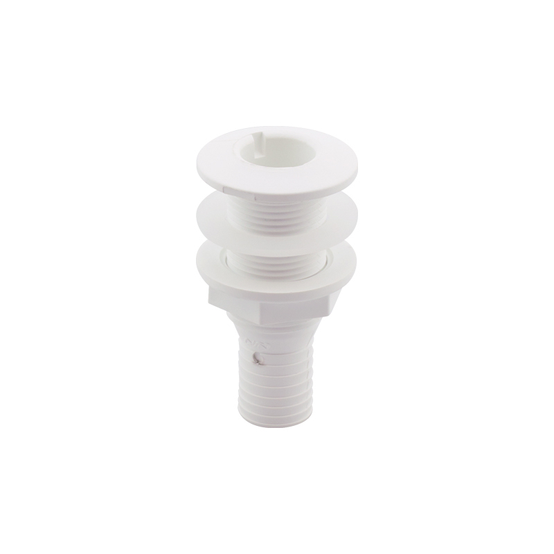 [] Thru-Hull Fitting 1'', w/Hose Barb Ø25mm & Washer, White, ISO image