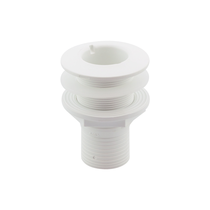 [] Thru-Hull Fitting 2'', w/Hose Barb Ø51mm & Washer, White, ISO image