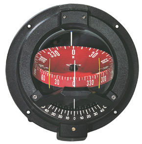 [] Compass Navigator, BN-202-L, Bulkhead Mount, Red Dial - Black Case image