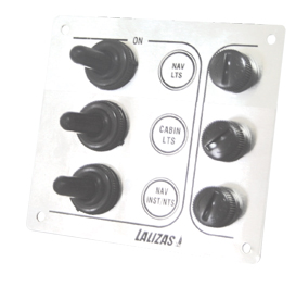 [] Switch Panel ''SP3 “Economy”, 3 waterproof switches, Inox, 12/24V, image