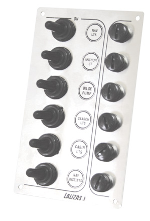 [] Switch Panel ''SP6 “Economy”, 6 waterproof switches, Inox 316, 12/24V image