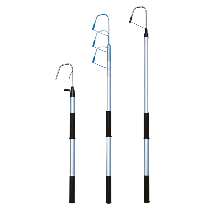 [] Telescopic Gaff w/ Anod. Alumin. Pole Ø30mm, L.800-1205mm & Inox Hook Ø8mmxW.100mm image