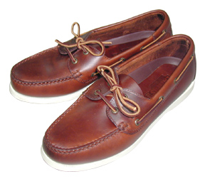 [] Deck shoes ''Skipper'' brown leather/white sole No36 image
