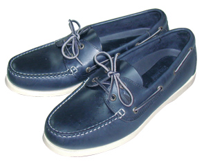 [] Deck shoes ''Skipper'' navy leather/white sole No.36 image