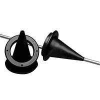 [] Cable Boot w/Plastic Embedded Ring, Ø89mm, cut-out Ø59mm, Black image