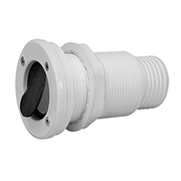 [] Thru-Hull Ø55mm w/Non-Ret.Valve, f/Hose Ø45mm,White image