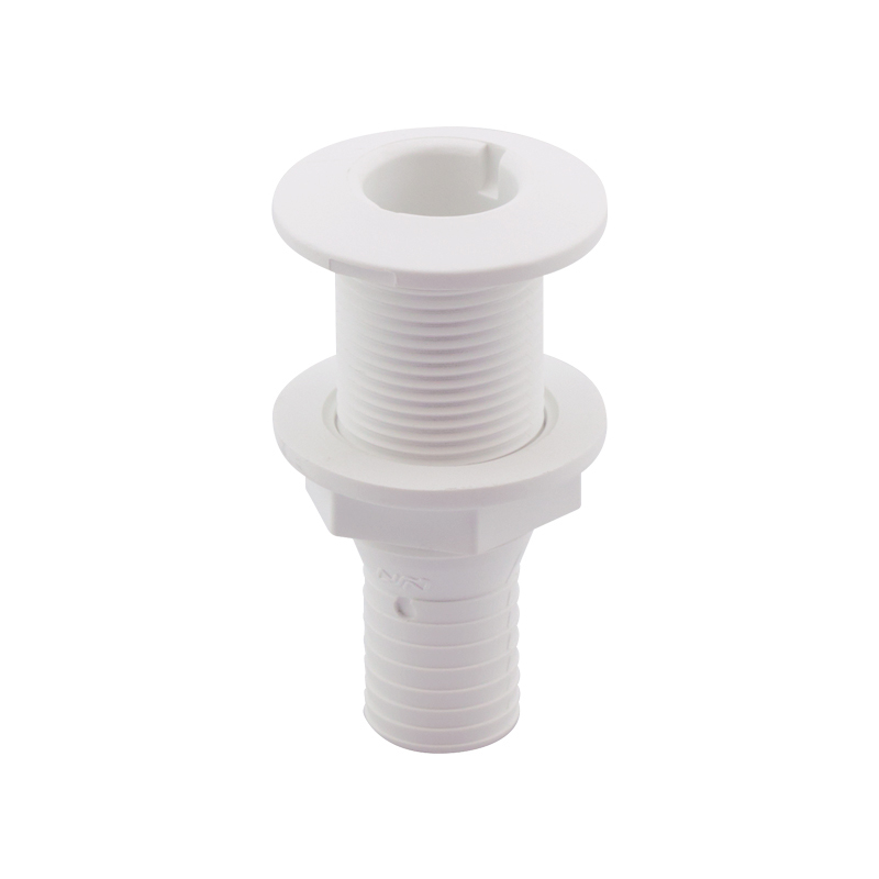 [] Thru-Hull Fitting 1'', w/Hose Barb Ø25mm, White image