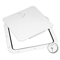 [] Inspection Hatch w/Rem.Cover&Lock, White, 380x380mm image