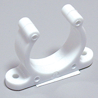 [] Plastic Support Clip, Screwed, Ø15mm, White image