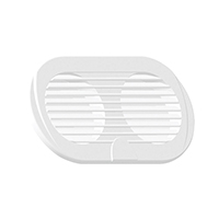[] Vent. Shaft Grilles, Double, Ø3'', 195x105mm, White image