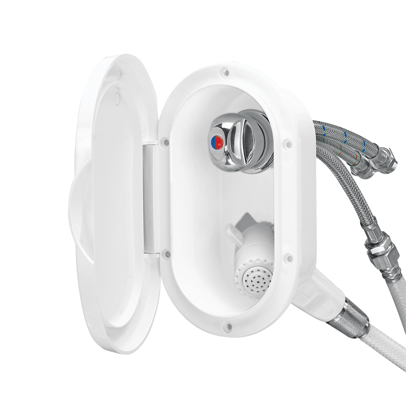 [] Case w/Wh.Shower, Mixer Tap, 3m Hose, w/Lid, White image