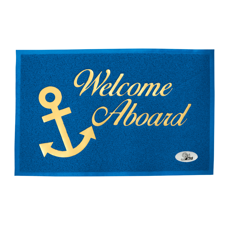 [] Welcome mat with firm backing, pvc - blue - 40 X 60cm image
