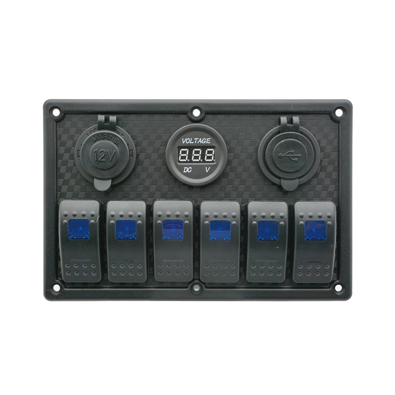 [] Rocker Switch Panel with LED, 12V/24V, (6 Rockers) image