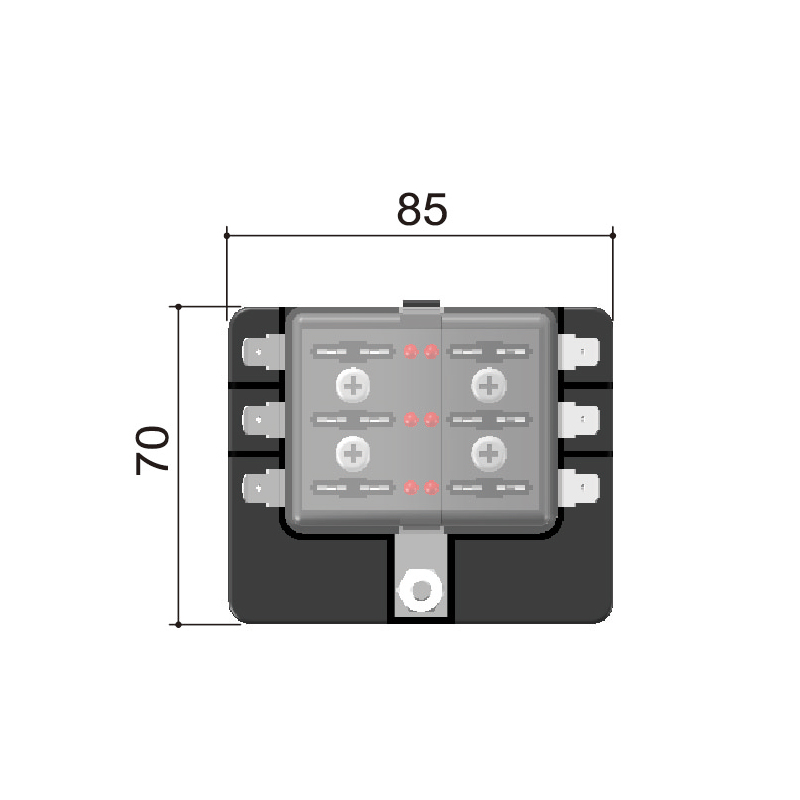 [] Standard Blade Fuse Holder Box for 6 Fuses, Screw Connection image