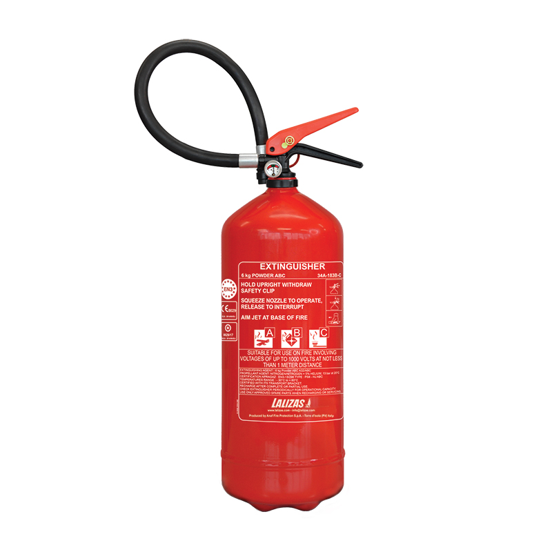 [] LALIZAS Fire Extinguisher Dry Powder, 6kg, Stored Pressure w/wall bracket, MED (EN,IT,GR) image