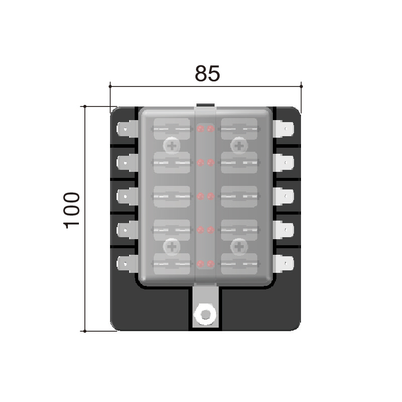 [] Standard Blade Fuse Holder Box for 10 Fuses, Screw Connection image