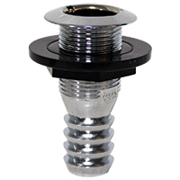 [] Thru-Hull w/Fl.Flange, 1'', w/Hose Barb Ø19mm, Chromed image