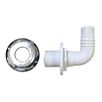 [] Thru-Hull Elbow 90º, Hose Ø25mm, Scr.Flange, Chromed image