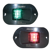[] FOS LED 12 Starboard & Port Lights 112,5°, Side & Flush mounted, Set, with black housing image