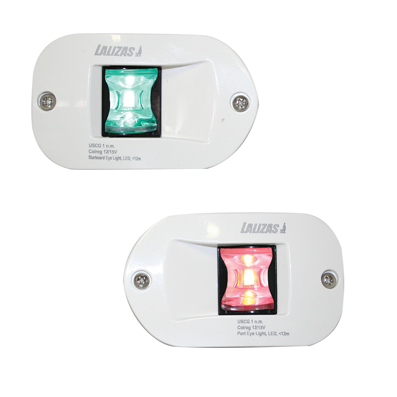 [] FOS LED 12 Starboard & Port Lights 112,5°, Side & Flush mounted, Set, with white housing image