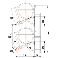 [] Vertical Cradle for SOLAS OCEANO, 2-tier, 6-25(A), 6-35(B) image