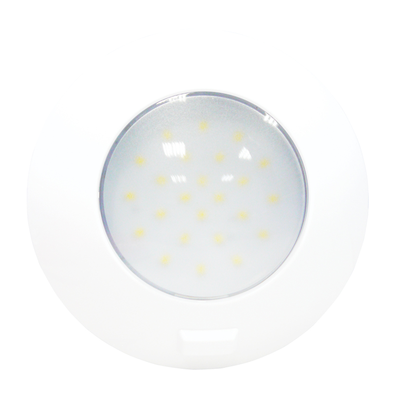 [] AquaLED Dome light, round, white, with switch, 4.8W, 12/24V DC Multivolt image