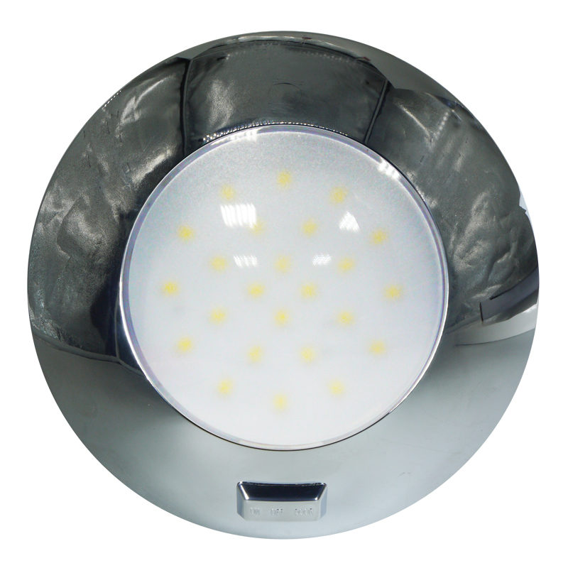 [] AquaLED Dome light, round, chrome, with switch, 4.8W, 12/24V DC Multivolt image
