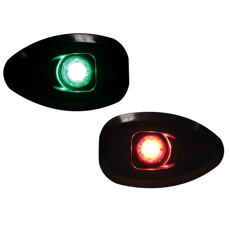 [] MICRO LED 12 Starboard&Port Lights 112,5°,Side&Flush mount.,Set,Black Hous.,w/out holes image