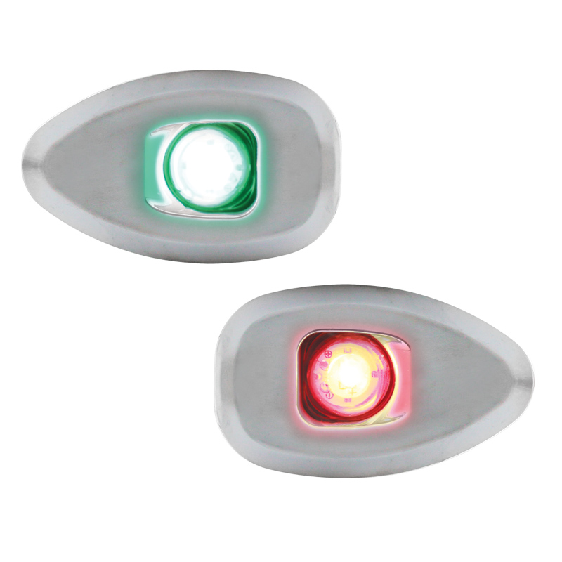 [] MICRO LED 12 Starboard&Port Lights 112,5°,Side&Flush mount.,Set,Chrome Hous.,w/out holes image