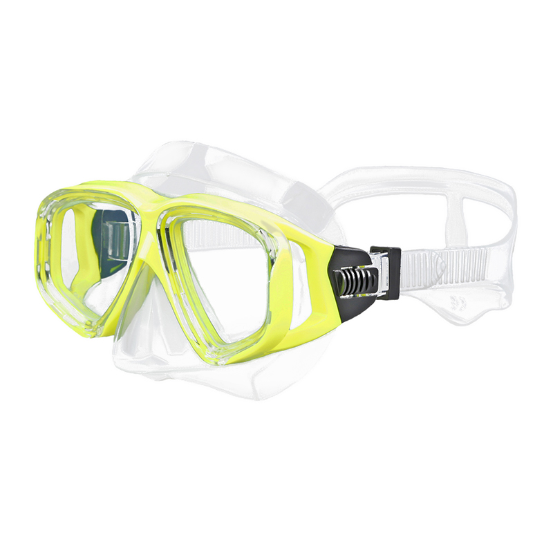 [] Silicone Mask, Dual Windows w/ Tempered Glass, Child, Yellow image