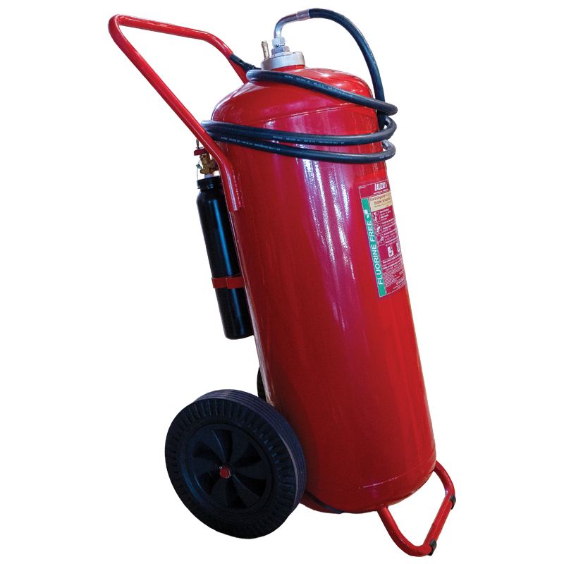 [] LALIZAS Fire Exting.Wheel.PFAS Free Foam,150L,Cartr.Oper,St.Steel,w/Hose&Horn,SOLAS/MED(EN,GR,ES,CN) image